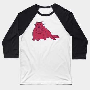 Viva Magenta Color of the Year 2023 Chonk Cat Baseball T-Shirt